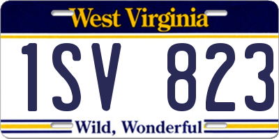 WV license plate 1SV823