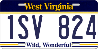 WV license plate 1SV824