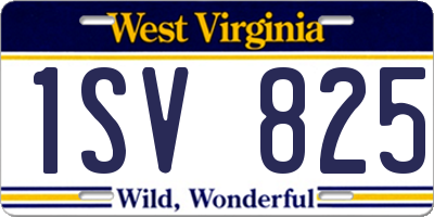 WV license plate 1SV825