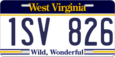 WV license plate 1SV826