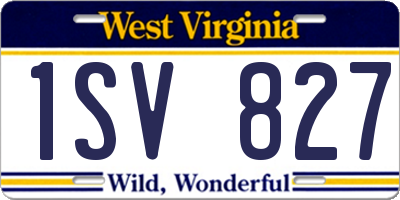 WV license plate 1SV827
