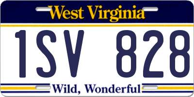 WV license plate 1SV828