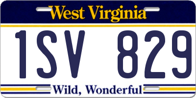 WV license plate 1SV829