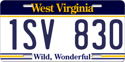 WV license plate 1SV830