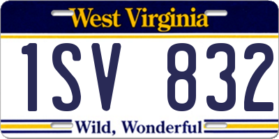 WV license plate 1SV832