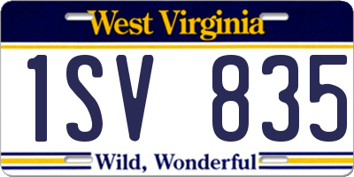 WV license plate 1SV835