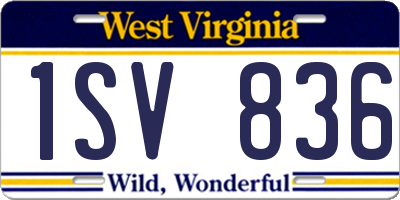 WV license plate 1SV836