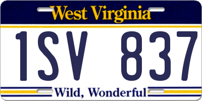 WV license plate 1SV837