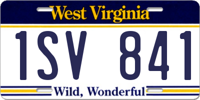 WV license plate 1SV841