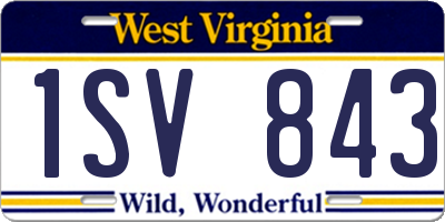 WV license plate 1SV843