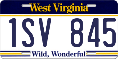 WV license plate 1SV845