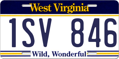 WV license plate 1SV846