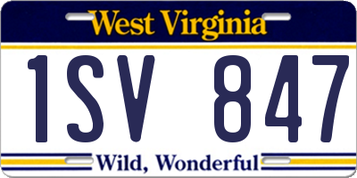 WV license plate 1SV847