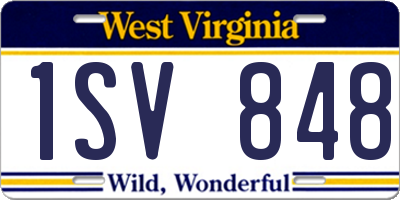 WV license plate 1SV848