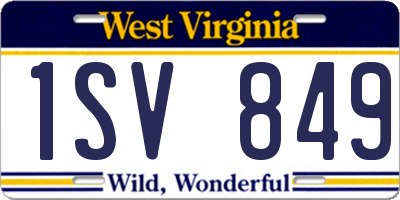 WV license plate 1SV849