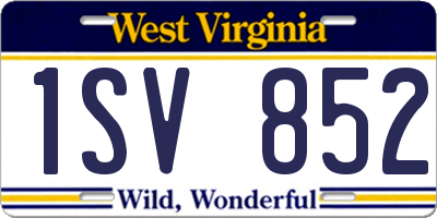 WV license plate 1SV852