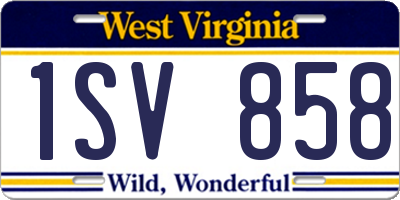 WV license plate 1SV858