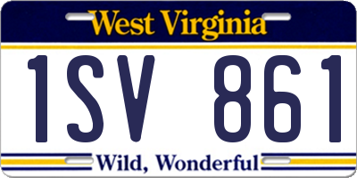 WV license plate 1SV861