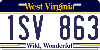 WV license plate 1SV863