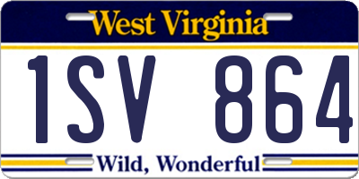 WV license plate 1SV864