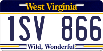 WV license plate 1SV866