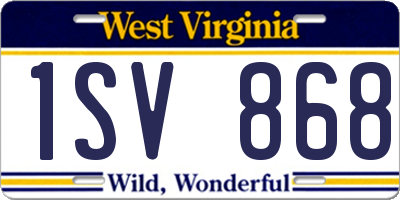 WV license plate 1SV868