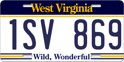WV license plate 1SV869