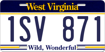 WV license plate 1SV871
