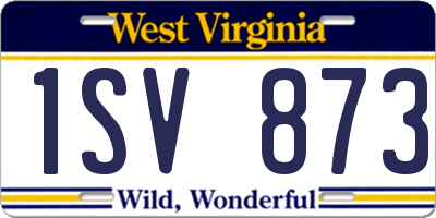 WV license plate 1SV873