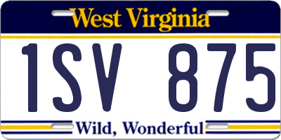 WV license plate 1SV875