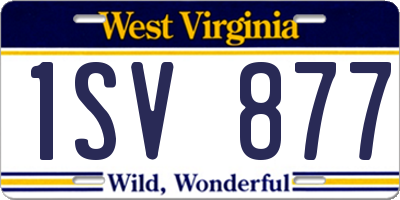 WV license plate 1SV877
