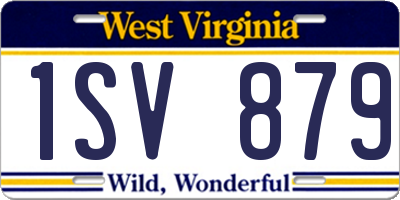 WV license plate 1SV879