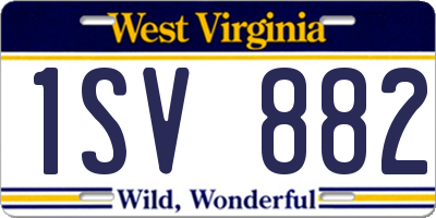 WV license plate 1SV882
