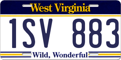 WV license plate 1SV883