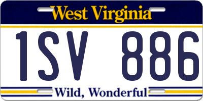 WV license plate 1SV886