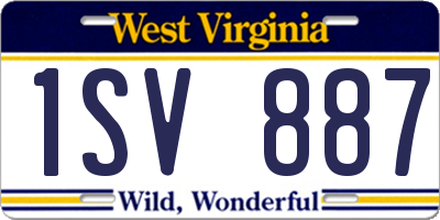 WV license plate 1SV887