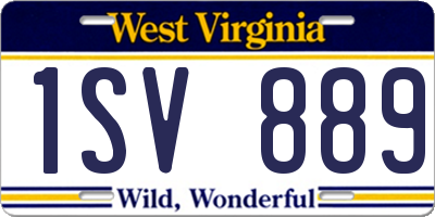 WV license plate 1SV889