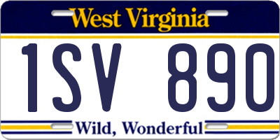 WV license plate 1SV890
