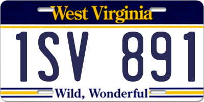 WV license plate 1SV891