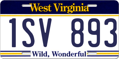 WV license plate 1SV893