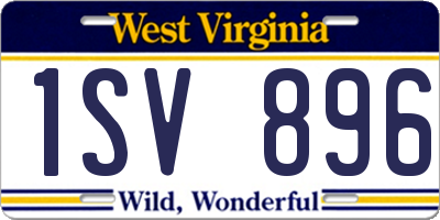 WV license plate 1SV896