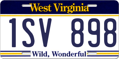 WV license plate 1SV898
