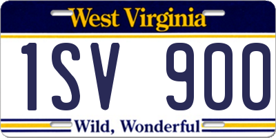 WV license plate 1SV900