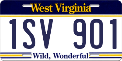 WV license plate 1SV901