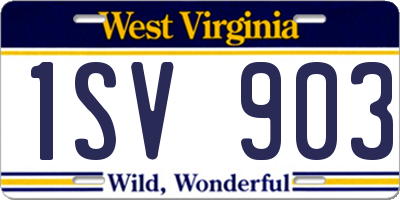 WV license plate 1SV903