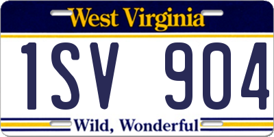 WV license plate 1SV904