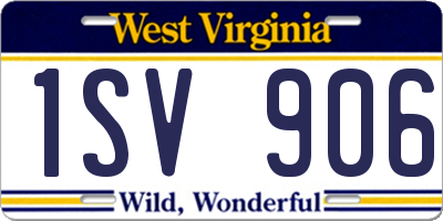 WV license plate 1SV906