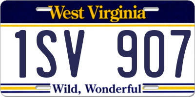 WV license plate 1SV907