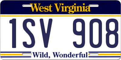 WV license plate 1SV908