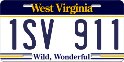 WV license plate 1SV911